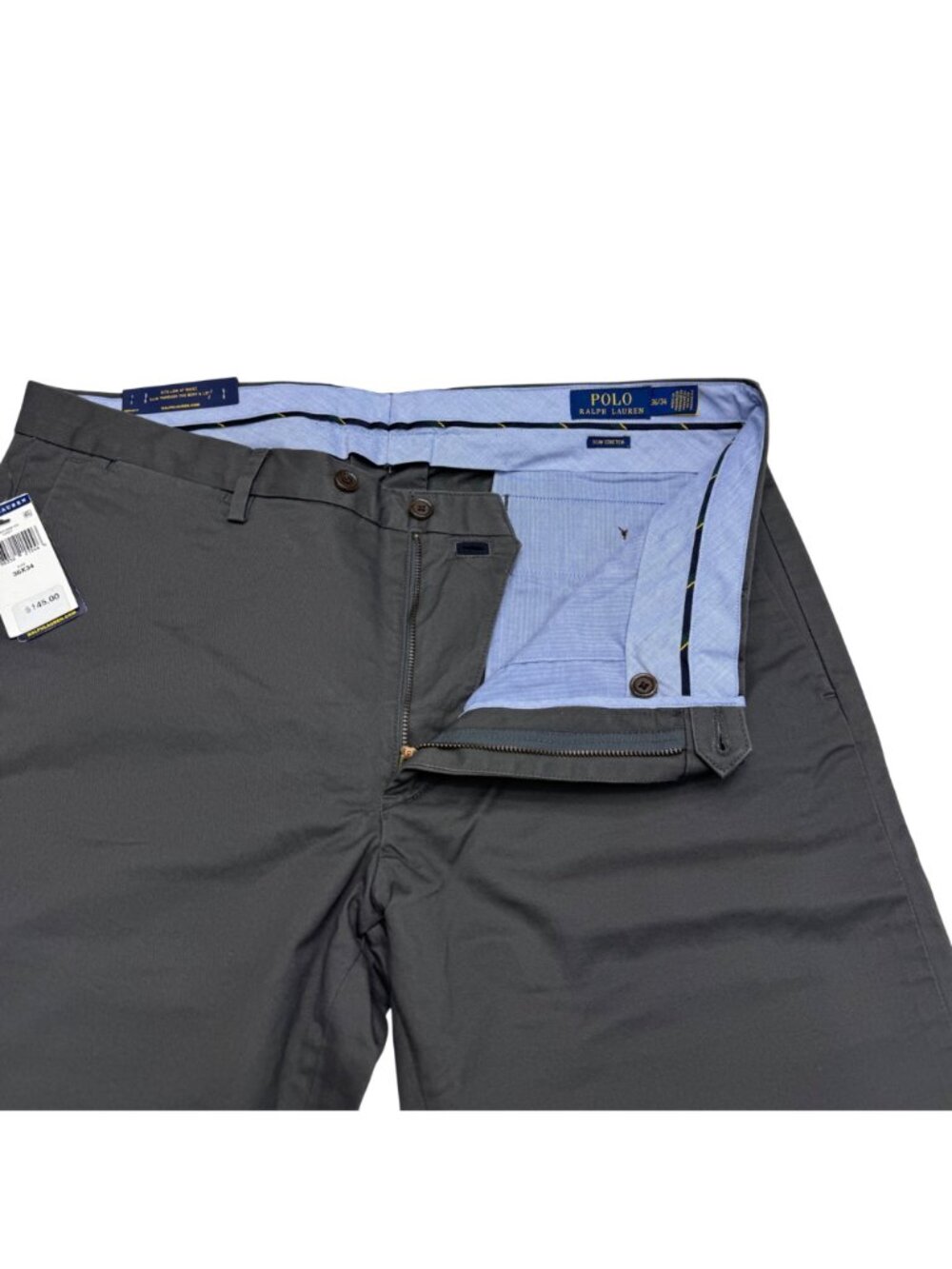 NWT $145 Polo Ralph Lauren Men's Stretch Slim Fit Gray Pants, Size 36x34 - Picture 4 of 11
